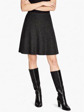 Eileen Fisher Merino Wool Pull On A Line Skirt M Gray Dark Academia Capsule